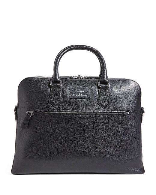Polo Ralph Lauren Black Leather Commuter Bag for men