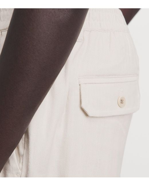 PAIGE White Stretch-Cotton-Linen Eberton Trousers for men