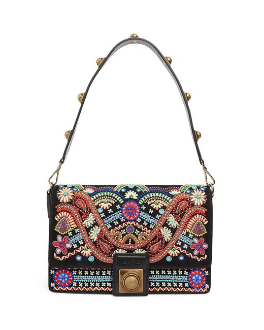 Etro Suede Embroidered Crown Me Shoulder Bag | Lyst Canada