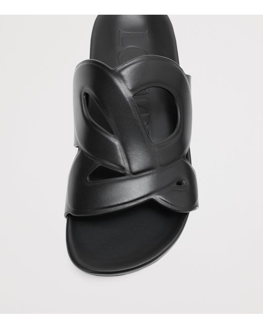 Loewe Black X Paula's Ibiza Leather Monogram Ease Slides for men