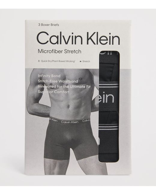 Calvin Klein Black Microfiber-Stretch Boxer Briefs for men