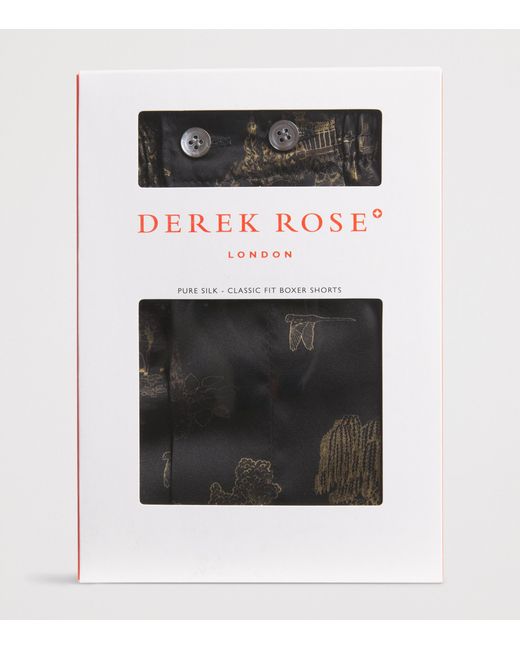 Derek Rose Black Silk Brindisi Boxer Shorts for men