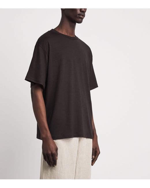 Studio Nicholson Black Wool Henley T-Shirt for men