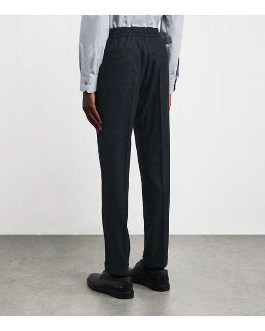 Paul Smith Blue Wool Drawstring Trousers for men