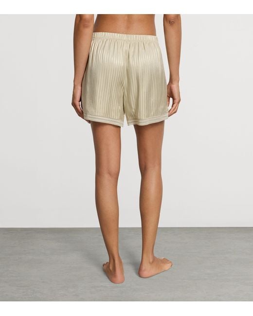 Hanro Natural Satin Striped Lounge Shorts
