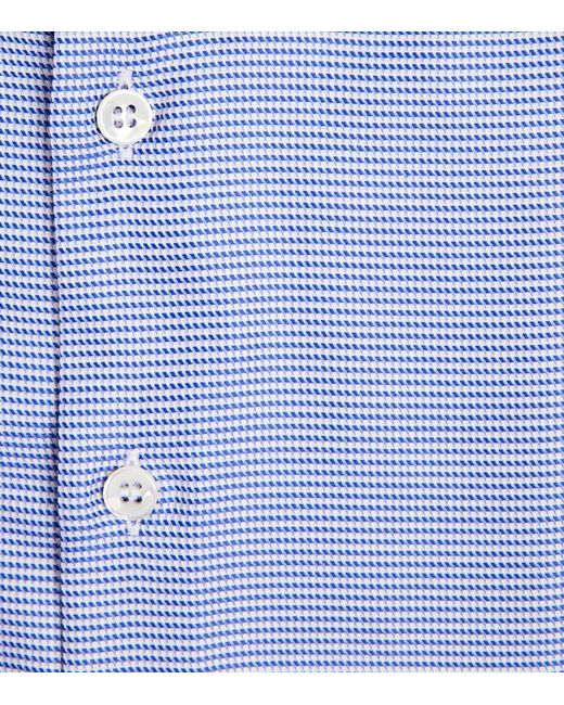 Giorgio Armani Blue Cotton Striped Shirt for men