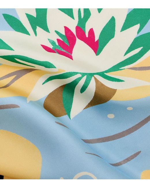 Loewe Blue X Paula's Ibiza Silk Frog Print Scarf