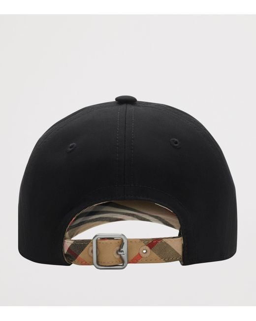 Burberry Black Gabardine Baseball Cap for men