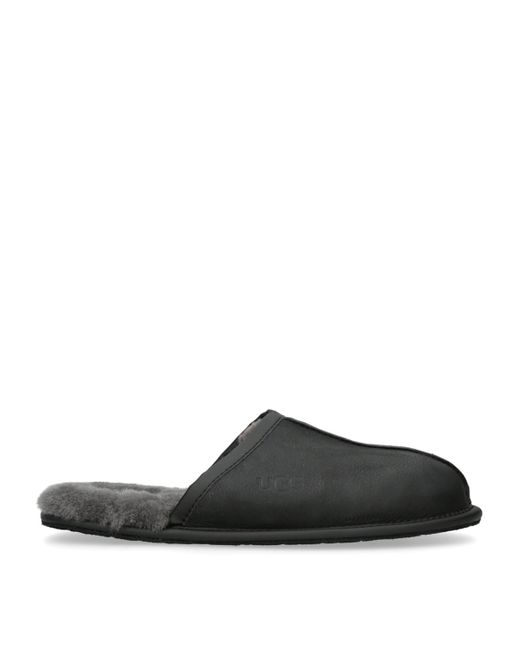 Ugg Black Scuff Grained Leather Slipper for men