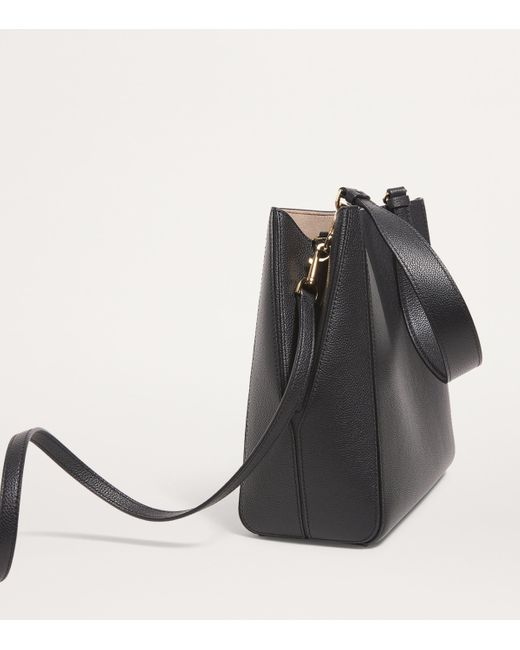 Tory Burch Black Small Leather Mcgraw Bucket Bag