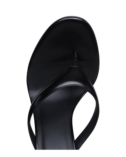 Alaïa Black Leather Infradito Heeled Sandals 90