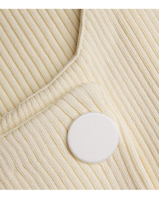 Claudie Pierlot Natural Knitted Button-Up Top