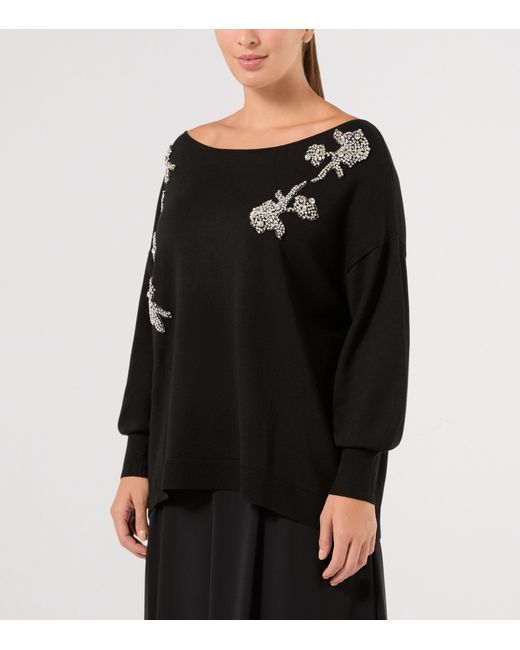 Marina Rinaldi Black Embellished Sweater