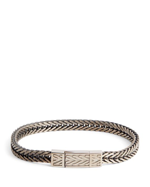 Tateossian Metallic Sterling Herringbone Chain Bracelet for men