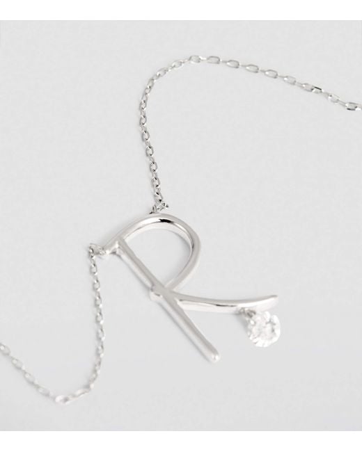 PERSÉE White And Diamond Alphabet Necklace