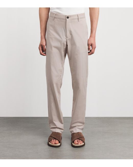 Eleventy Gray Cotton-Silk Chinos for men
