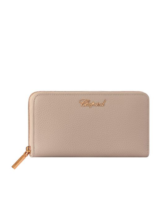 Chopard Natural Leather Classic Zip-Around Wallet