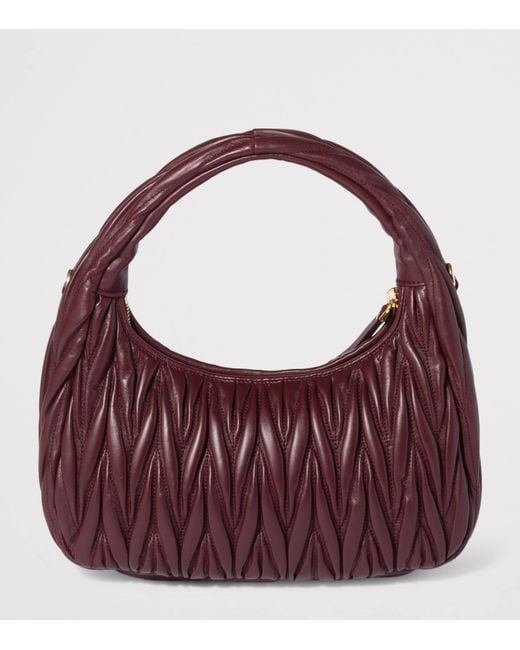 Miu Miu Purple Matelassé Leather Wander Top-Handle Bag