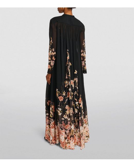 Zimmermann Black Floral A-line Maxi Dress