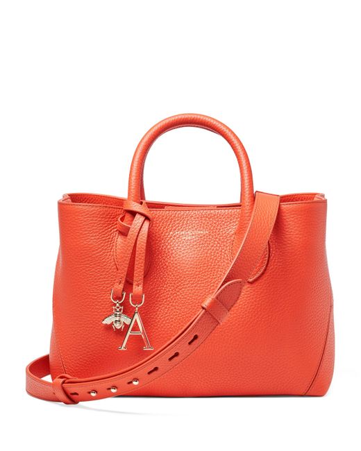 Aspinal Red Medium Leather London Tote Bag