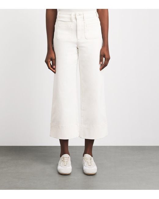 PAIGE White Anessa Wide-Leg Jeans