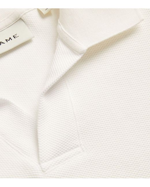 FRAME White Cotton Piqué Polo Shirt for men