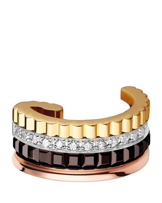 Boucheron Metallic Small Mixed And Diamond Quatre Classique Single Ear Clip