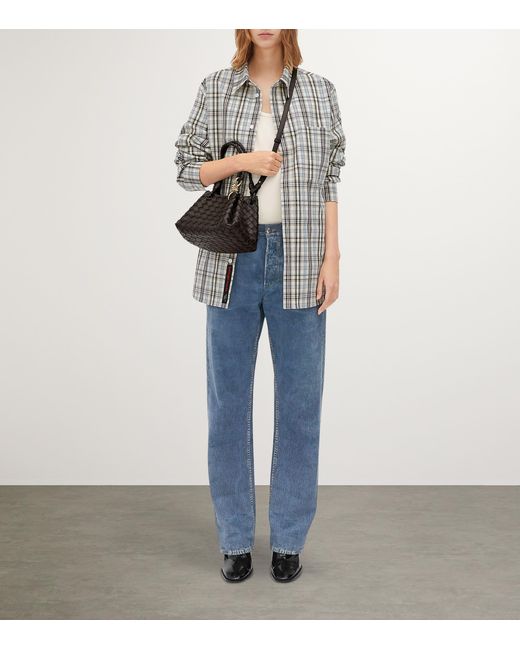 Bottega Veneta Black Small Leather Parachute Shoulder Bag