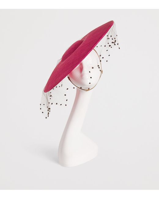 EMILY - LONDON Pink Veiled Hat Fascinator