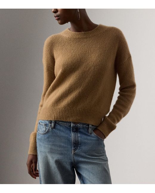 Ralph Lauren Natural Cashmere-Silk Crew-Neck Sweater