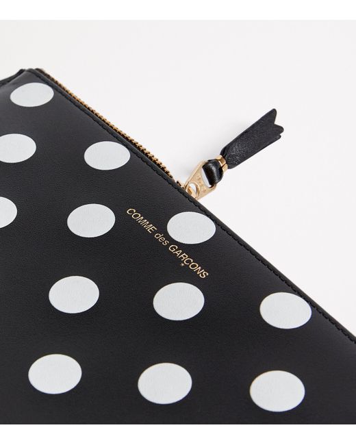 Comme des Garçons Black Large Leather Polka-Dot Zipped Pouch for men