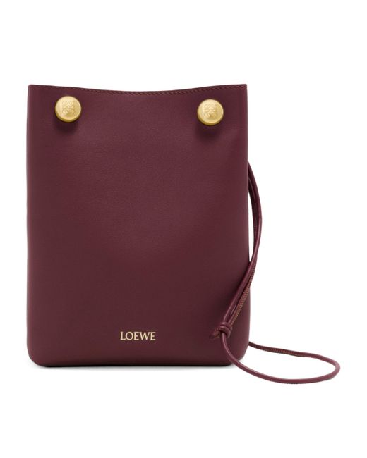 Loewe Purple Leather Pebble Cross-Body Bag