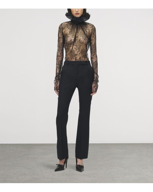 Alexander McQueen Black Wool Flared Trousers