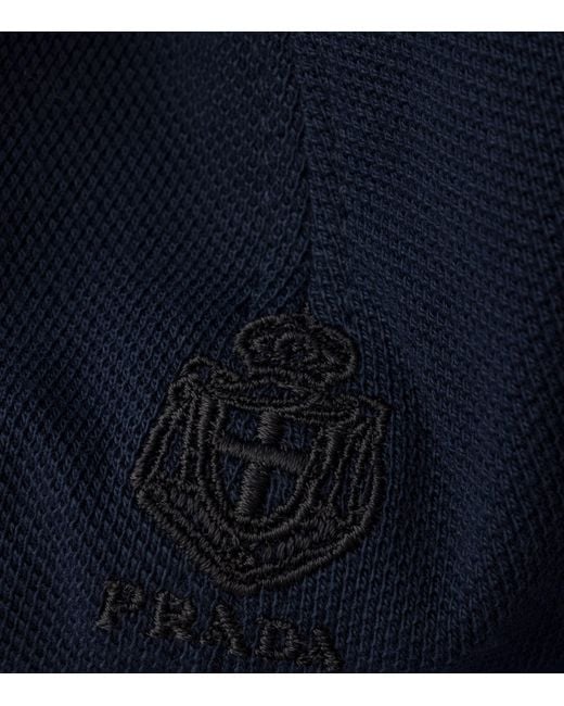 Prada Blue Cotton Baseball Cap for men