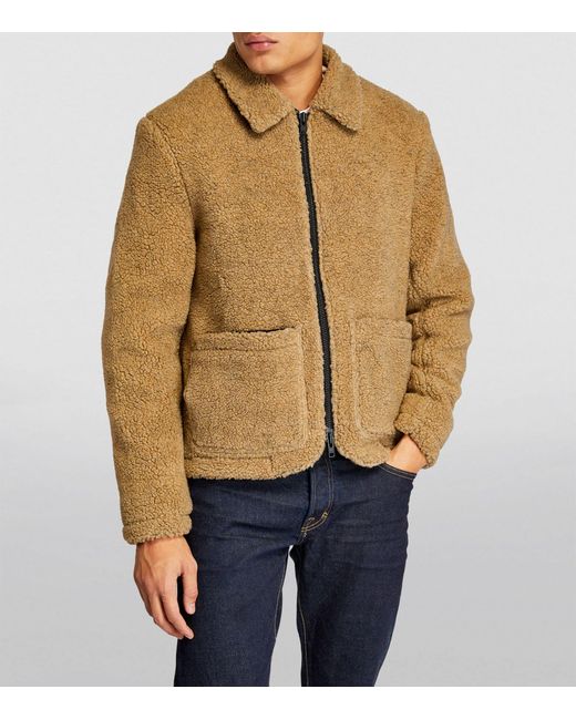 Oliver Spencer Cotton Fleece Jacket in Brown for Men | Lyst