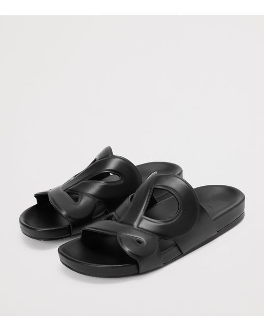 Loewe Black X Paula's Ibiza Leather Monogram Ease Slides for men