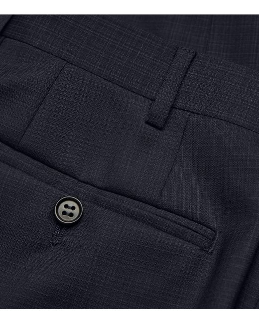 Canali Blue Wool Tailored Trousers for men