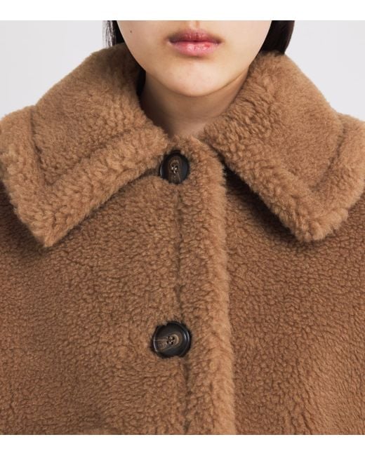 Max Mara Brown Wool-Silk Cape Coat
