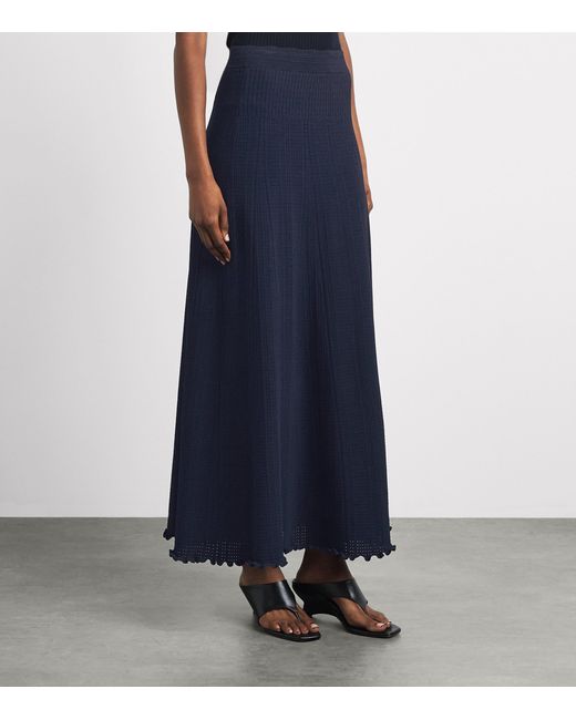 Sandro Blue Pointelle Maxi Skirt
