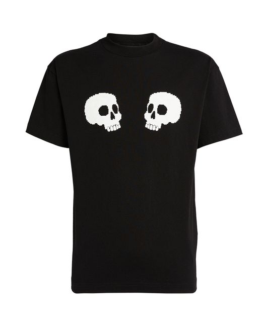Palm Angels Black Skull Short Sleeve T-shirt for men