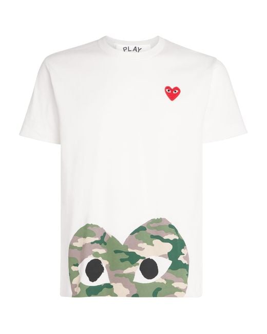 COMME DES GARÇONS PLAY White Camouflage Half Heart Logo T-Shirt for men