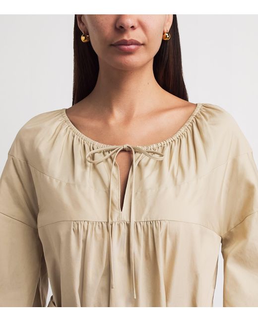 Vince Natural Cotton Belted Midi Dress
