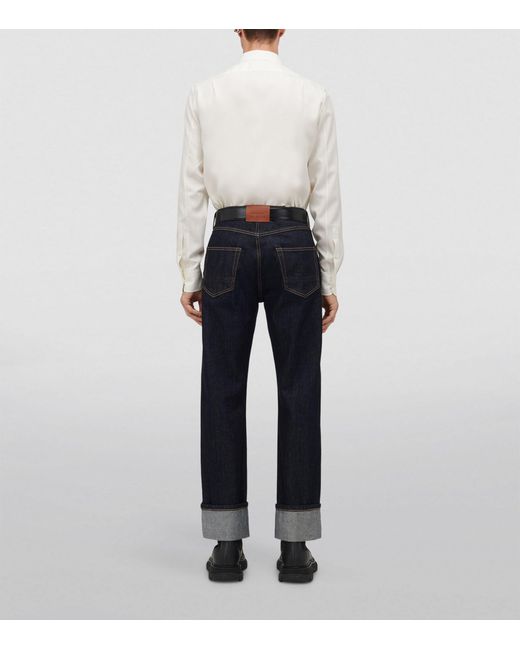 Alexander McQueen White Silk Frogging-Detail Shirt for men