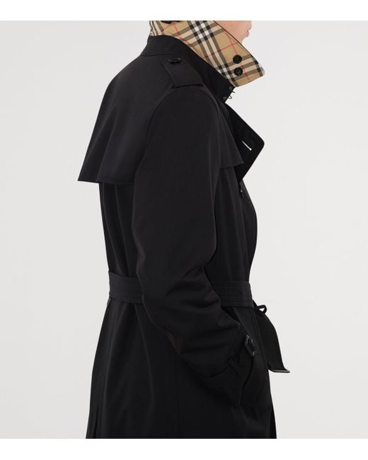Burberry Black Long Kensington Heritage Trench Coat for men