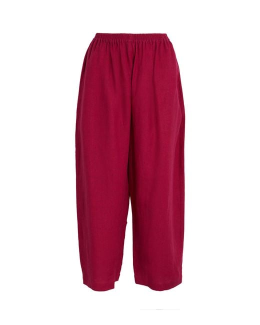 Eskandar Red Linen Japanese Trousers