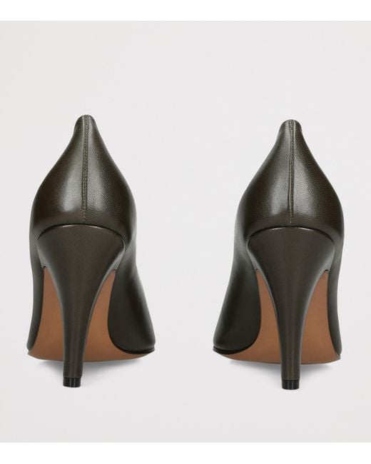 The Row Brown Ornella Leather Pumps 90