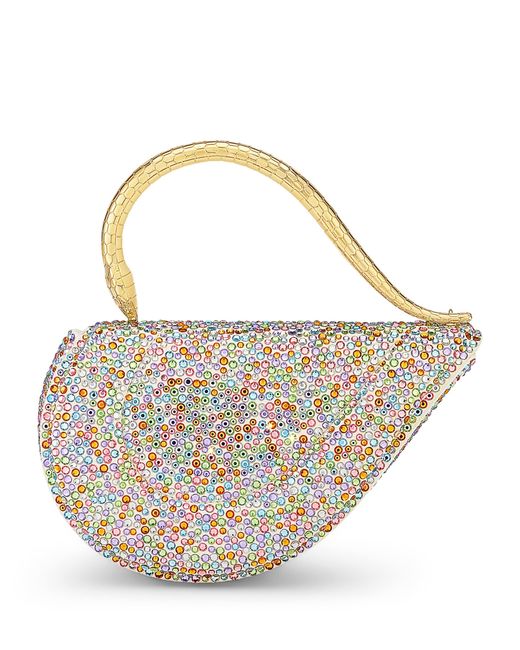 BVLGARI Metallic Mini Crystal-Embellished Serpenti Cuoricino Top-Handle Bag