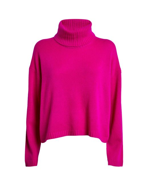 ME+EM Pink Me+em Merino-cashmere Faux Neck Sweater