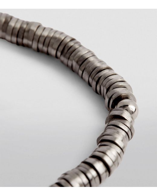 Tateossian Metallic Rhodium-plated Sterling Silver Disc Bracelet for men