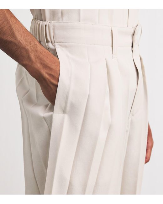 Homme Plissé Issey Miyake White Pleated Edge Ensemble Shorts for men